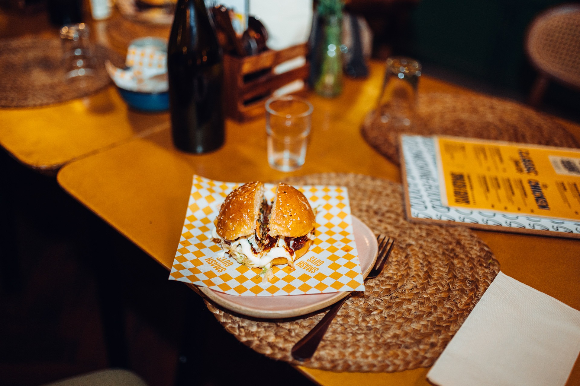 Smash Guys food photography, smash burgers and sides, cover